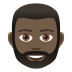 🧔🏿 person: dark skin tone, beard display on JoyPixels